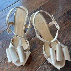 Kate Spade satin bow heel with small platform
